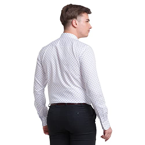 Image of Park Avenue Men's Pure Cotton Print Pattern Slim Fit Semi Cutaway Collar Full Sleeve Formal Shirt