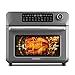 HAUSWIRT Friteuse à Air four 1600W 25L Capacité - Four à convection de comptoir avec rôtissoire/déshydrateur/friture, 20 menus prédéfinis, 45 recettes et 7 accessoires, K5pro