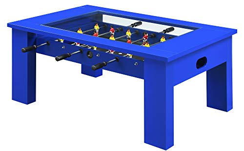 Hanover Foosball Coffee Table With Telescopic Rods And Counterbalanced Players, Blue #TOP5