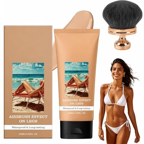 TKGEOUE Waterproof Leg Makeup Tattoo Cover Up Cream Full Coverage Foundation With Large Brush For Daily Wear Body Coverage Perfector Waterproof (Natural color)