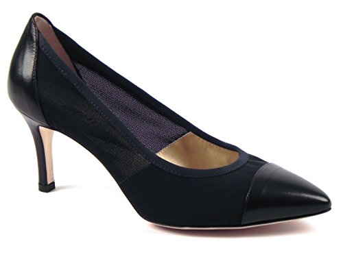 Chaussures Melluso escarpins en tissu et cuir bleu nuit E1560-NOTTE