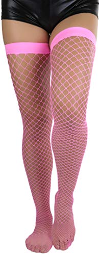 Image of ToBeInStyle Women's Vibrant Large Net Fishnet Thigh High Elastic Nylon Novelty Stockings