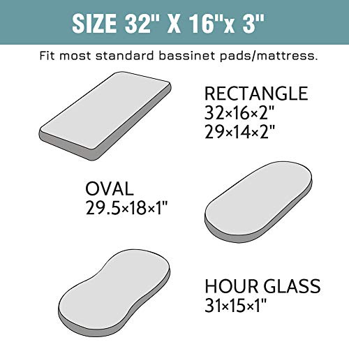 Bassinet Sheets, Soft and Strechy Minky Bassinet Fitted Sheet, Bedside Sleeper Cover, Universal Sheets, Cradle Sheets for Bassinet Pad/Mattress (Gray)