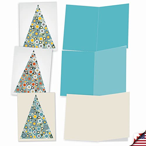 Image of The Best Card Company - 10 Blank Christmas Note Cards with Envelopes (4 x 5.12 Inch) - Fun Assorted Holiday Notecard Set - Ornamentals M6014