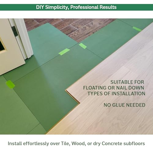 steico 4 in 1 Soft Underlay for Laminate, Wood Floor, Vinyl, LVT/LVP with Sound Insulation, Natural Green Wood Fibre and Excellent Airborne and Sound Insulation., PR16005955