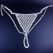 Althrorry Bridal Rhinestone Thong Panties, Crystal Belly Waist Body Chain Jewelry Cute Sexy Bikini Rhinestone Underwear (Silver Color)