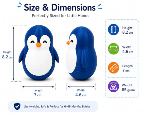 Image of Penguin Roly-Poly Toy, Blue and White