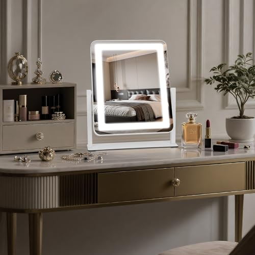 Espejo de tocador rectangular con luces LED 12x15 pulgadas miniatura 2