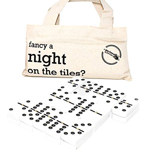 Ensemble de dominos de qualité supérieure dans un sac de voyage en coton - 28 épaisseurs de régulation Club Double Six dominos Cover