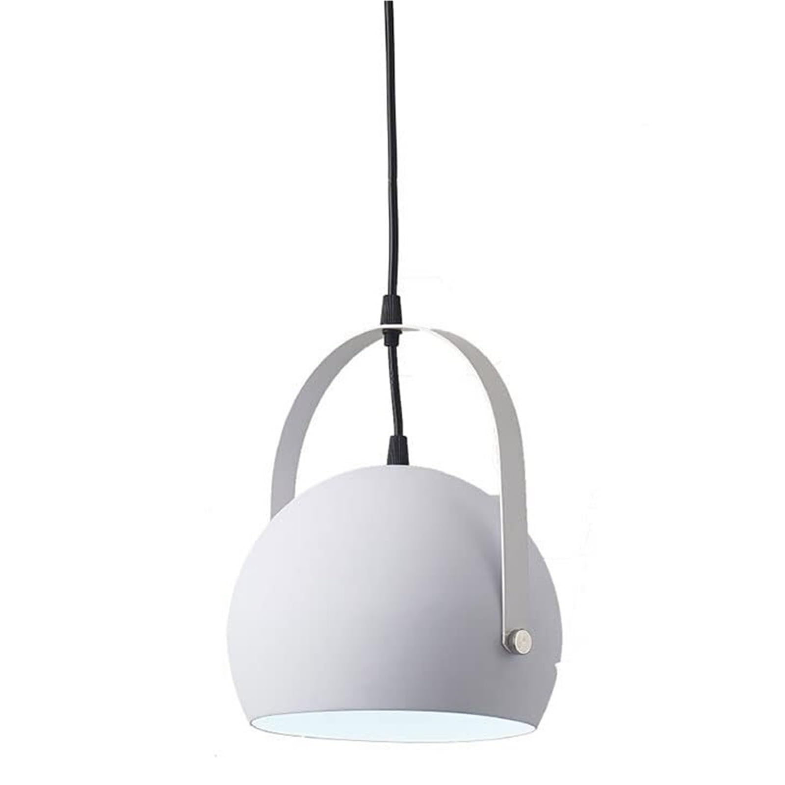 KHUKHU Macaron Color Chandeliers Spherical Hanging Light Modern Geometric Pendant Light Fixture, Nordic Countryside Ceiling Light, for Kitchen Island Dining Room Living Room(White,7.8in*10.6in)