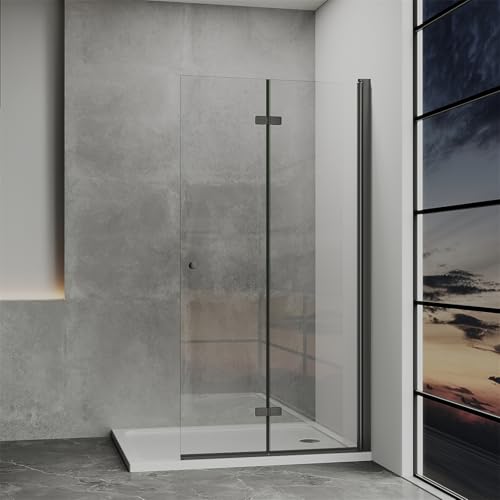 IMPTS Walk in Duschwand 120x185 cm, Walk in Dusche Glas mit Falttür...