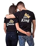 Daisy for U Conjunto de Camisa de Pareja King Queen, Partido de Vestido de Pareja, Tops de Regalo de Camiseta Velentidays, Traje de algodón de 1 Pieza