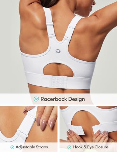 Image of IUGA High Impact Sports Bras for Women High Support Racerback Sports Bra with Sewn-in Pads Adjustable Straps