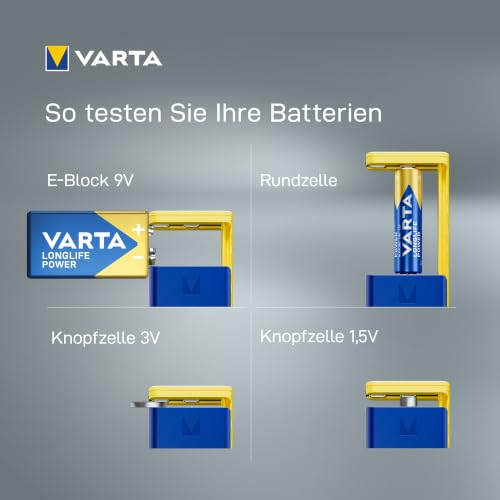 VARTA LCD Batterietester für AA/AAA/C/D/9V und Knopfzellen, mit 2x LR44 – Ansicht 6