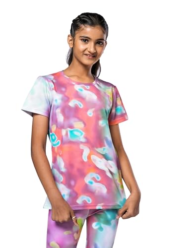 Image of Girl's Active Sports Wear Solid Short Sleeve Running Workout Tshirts Athletic Tops Lightweight Quick Dry Training Yoga Round Neck Tshirt (4 to 14 YRS)