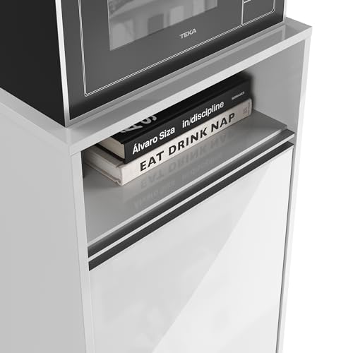 Aparador Suporte Para Cozinha Esconde Botijão De Gás Com Porta Rodízio (Branco)