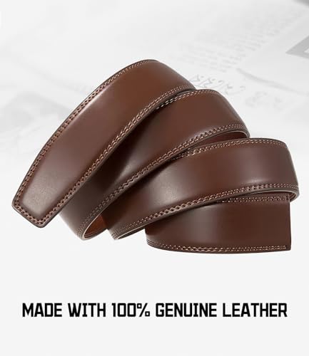 Asakora Personalized Leather Ratchet Belt for Men, Custom Engraved 1 3/8" Dress Casual Belt, Size Adjustable, Men's Gift4