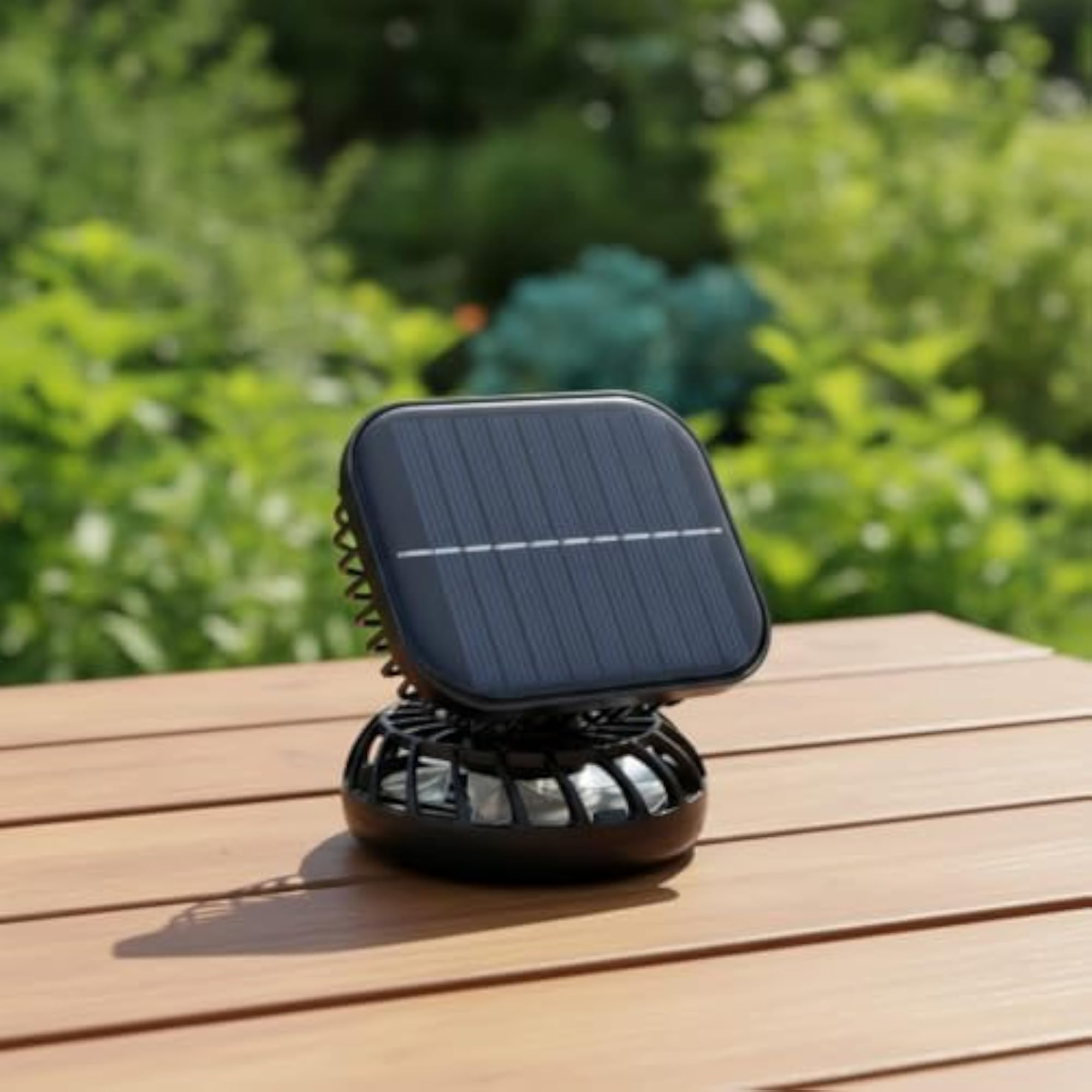Outdoor Portable Solar Powered Fan with Multiple Charging Options