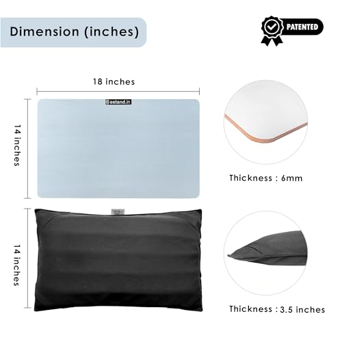 Image of Lap Board for Study | Home | Dining | Office | Laptop | Computer Desk | Reading & Writing | Multi-Purpose | Made in India | (Pine, CUSHION-14X18-PINE)