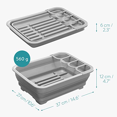 Miniatura 3 de Navaris Escurridor De Platos Plegable - Escurreplatos De Cocina Para Secar Vajilla Loza Cubiertos Vasos Ollas - Cesto Escurridor Portátil Para Viajes