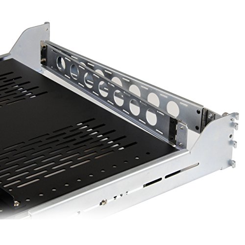 Image of StarTech.com 2U Vented Sliding Rack Shelf with Cable Management Arm and Adjustable Mount UNISLDSHF19M