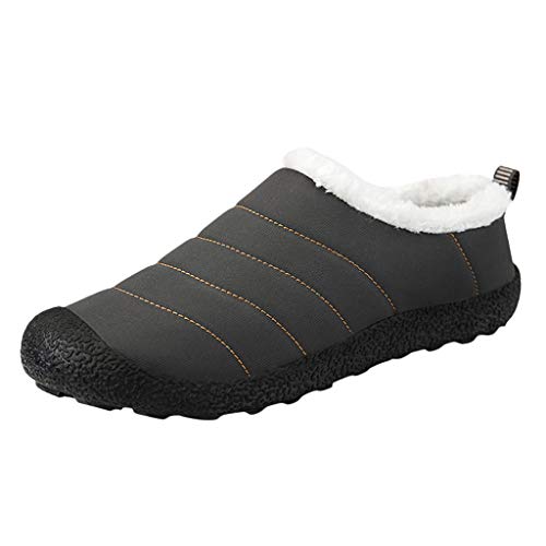 Dasongff Herren Damen Hausschuhe Winter Plüsch Warm Gefüttert Kuschelige Home Indoor Outdoor Slippers Wasserdicht Freizeit Anti-Skid Gummisohle Slip