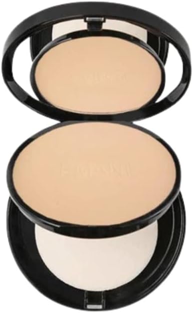 Emani Flawless Matte Powder Foundation – Mineral Compact Makeup for Sensitive Skin, Buildable Coverage, Shine Control, Long-Lasting Finish Up for Sensitive Skin and Oil Control, Linen