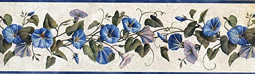 Concord Wallcoverings ™ Wallpaper Border Vintage Floral Pattern Flowers Leaves For Living Room Bedroom Cottage, Beige Green Blue Purple, 7 Inches By 15 Feet Dw30081B #TOP21