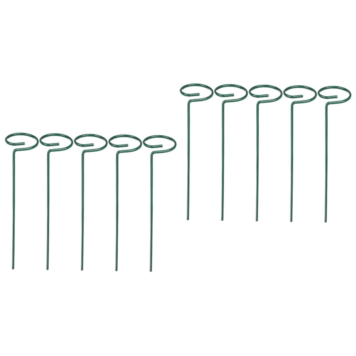 BESTonZON 2 Sätze Schmiedeeisenpflanze -stützrahmen Zimmerpflanzen Gartenpflanzenregale Unterstützung des Blütenstiels Unterstützen Sie Die Blumeneinsätze Blumenstammpfahl Grün 5 Stücke * 2