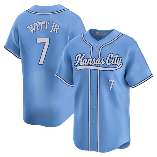 Custom Mens/Women/Youth Kansas City Light Blue Bobby WITT JR. Baseball Stitched T-Shirt for Sports Fan