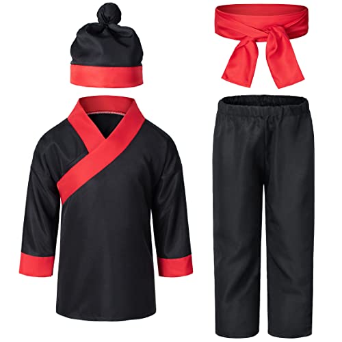 Disfraz completo de guerrero samurai para niños miniatura 3