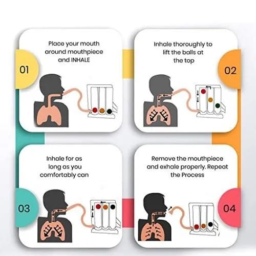 3 Ball Spirometer | Lung Exerciser | Breathing Exercise | Respirometer | Breath Measurement System | Deep Breathing Lung Exerciser | Washable, Hygienic & Detachable- Pack Of 1 - Image 5