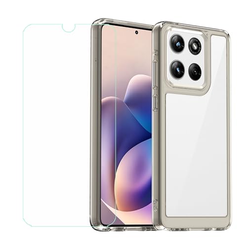 CongJiaLingXi Funda para Motorola Moto G Stylus 5G 2026 + Protector de Pantalla Vidrio Templado Película   Negro Transparente Carcasa Caso Case para Motorola Moto G Stylus 5G 2026 6.7 Pulgadas