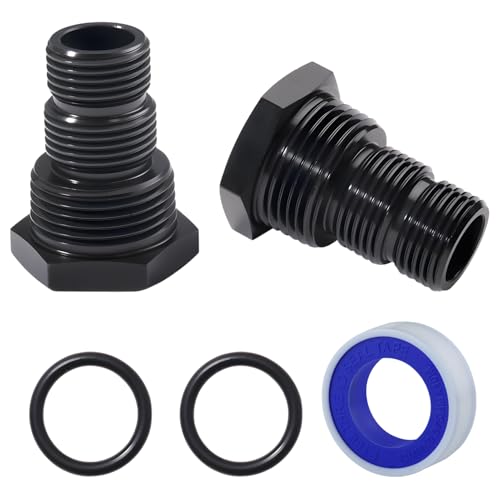 SPEEDWOX 2PCS Oil Filter Adapter Thread Adapter 1/2-28 Female to 3/4-16 13/16-16 3/4 NPT Male Hose Reducer Fuel Line Fitting Connector with O-ring and Tape for Oil Coolers Fuel Tanks and Pumps