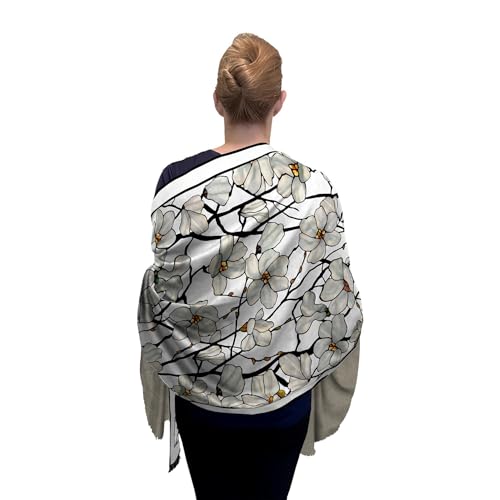 RainCaper Silk Blend Shawl Wraps For Women, Tiffany Magnolia3