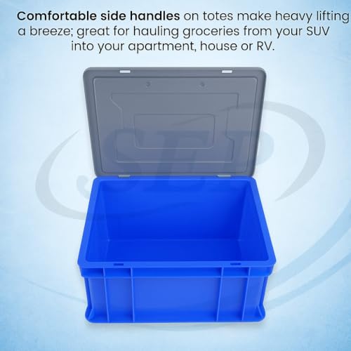Image of Plastic Size 40x30x22 CM, Heavy-Duty Plastic Storage Crate - Heavy Duty Blue Portable Pack of 1 PCS | Crates for storage
