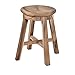Divero Hocker Sitzhocker Holzhocker Badhocker Duschhocker Schemel – Suar Holz massiv unbehandelt Reine Handarbeit rund - braun
