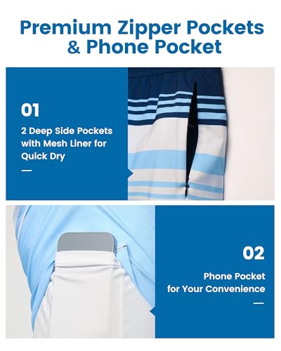 Image of maamgic 2 in 1 Mens Swim Trunks 7 Inch Swim Shorts Swim Suits Board Shorts