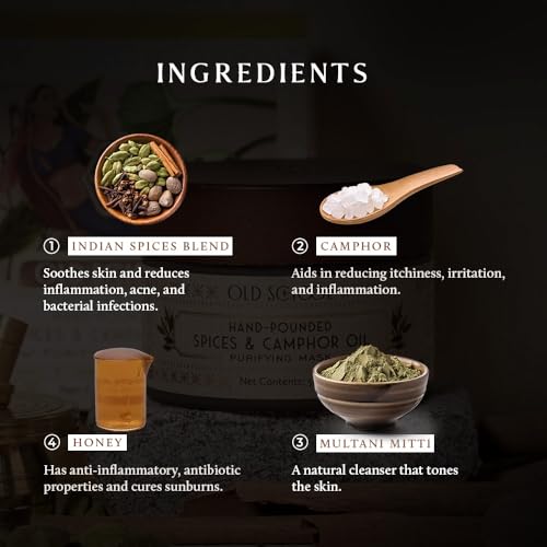 Image of Old School Rituals Spices & Camphor Oil Purifying Face Mask | Anti-Acne & Oil-Control Face Mask for Clear, Radiant Skin | Detoxifies Pores, Balances Excess Oil, and Reduces Breakouts | Enriched with Natural Spices & Camphor Oil for Skin Purification | 50g