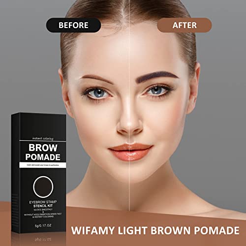 Eyebrow Stamp Stencil Kit, Professional Brow Pomade With 10 Brow Stencils, Sponge Applicator And Brushes, Long Lasting Waterproof Smudge Proof Eyebrow Stamp Kit For Fuller Natural Looking Brows (05#) #TOP1