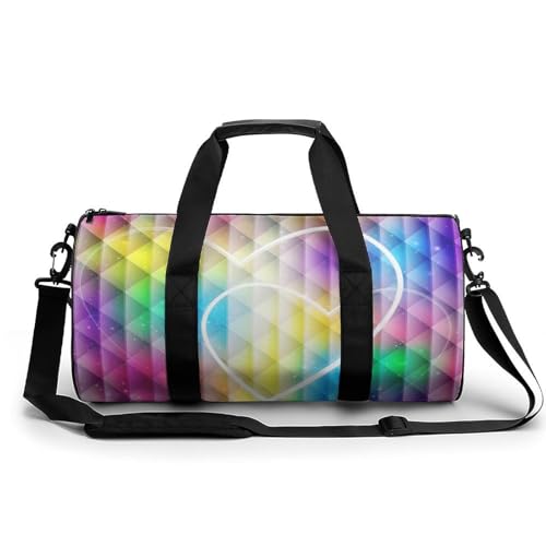 Sac de sport arc-en-ciel 45cm pour gym et voyage week-end