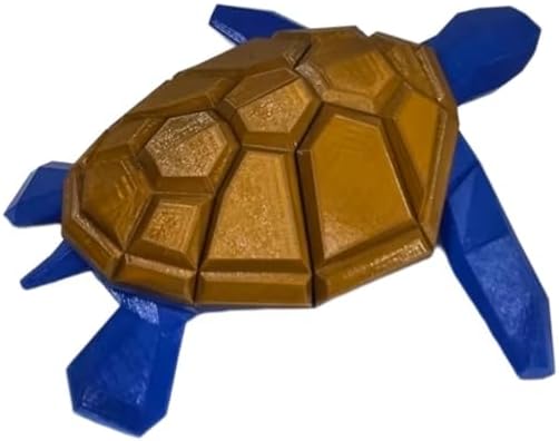 Zax Dezignz 3D Printed Magnetic XL Sea Turtle Brain Teaser Puzzle, 16 Pieces, Hard Skill Level, Geometric Art Decor, Modern Style, No Instructions, Ages 16+ (Brown Arrow Shell)