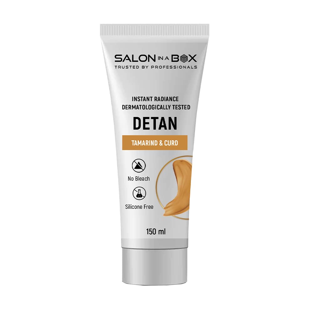 Salon in a Box De-Tan | with Tamarind and Curd | Suitable for All Skin Types | Tan Removal Face Pack for Glowing and Radiant Skin | No Bleach | 150 ml