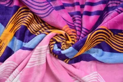 Image of VAS COLLECTIONS Premium Plush Double Blanket | 300 GSM Lightweight Cozy Soft for Bed, Sofa, Couch, Travel & Camping| 220x230 cm or 86x90 inches | Pink&Blue