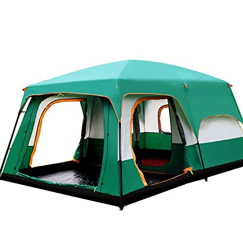 QinWenYan Tienda Tienda de campaa Salida de Dos dormitorios Tienda Grande Espacio Camping campaa para Acampar (Color : Verde, Size : 430x308x200cm)