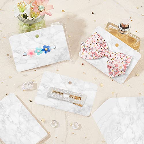 PH PandaHall 100pcs Hair Clips Display Card Set 50pcs Wood Grain Kraftpaper Holder Tag 2.5x3.9