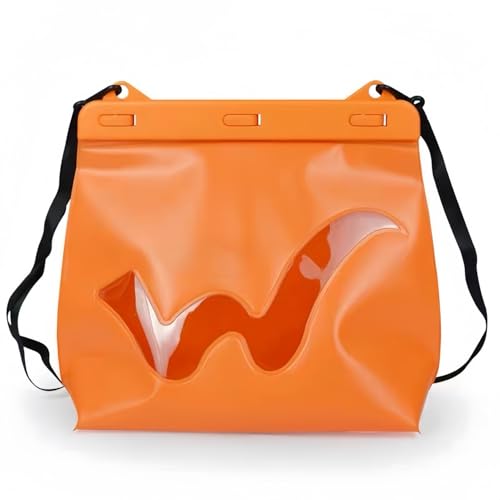 Bolsa impermeable mediana de PVC para exteriores, color naranja, 7.48 x 7.87 x 3.74 pulgadas miniatura 1