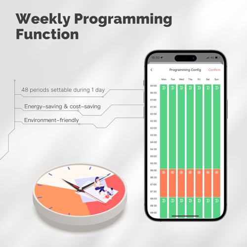 Smartes Heizthermostat mit Fernbedienung und Energieoptimierung und Überwachungs-App (A)