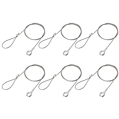 Image of uxcell Picture Hanging Wire Kit, 6Set 1M Adjustable Hanger Wire Hook for Home Art Gallery Picture Kit, Load 66 Lbs, with Vertical Fixing Screws