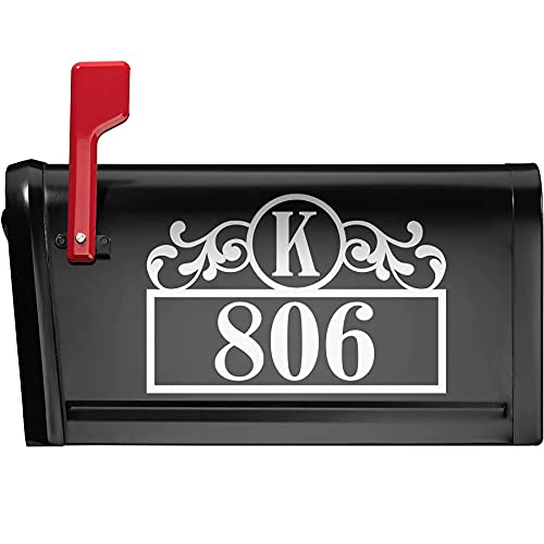 Reflective Mailbox Numbers Sticker With Custom Initial Monogram, Modern Number Vinyl Mailbox Lettering Decal, Self Adhesive Sticker For Signs, Door, Cars, Trucks, Home, Business, Address Number #TOP6